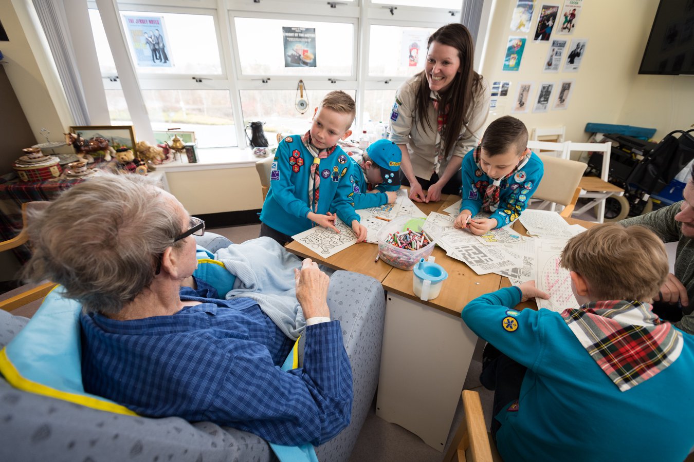 Beavers visiting a patient in hospital